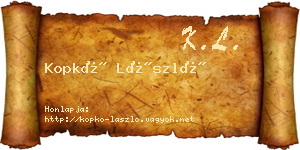 Kopkó László névjegykártya