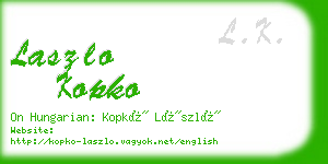 laszlo kopko business card